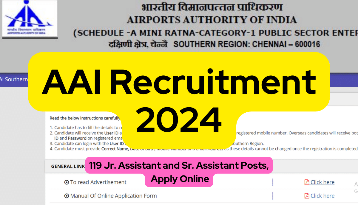 AAI Recruitment 2024 Notification for 119 Assistant Opportunities