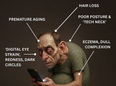 ग्रोटेस्क मॉडल से पता चलता है कि औसत गतिहीन व्यक्ति 2050 तक कैसा दिख सकता है – धँसी हुई आँखों, गंजे धब्बों और ‘टेक गर्दन’ के साथ